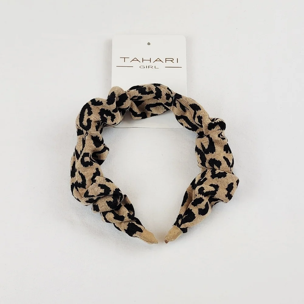Tahari Girl Wide Leopard Print Headband Hair Accessories